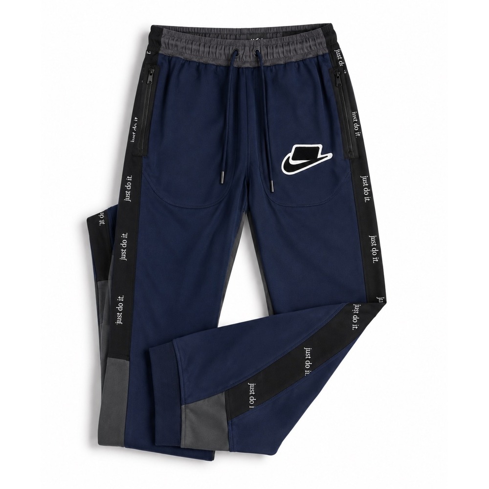 Nike NSW Sport Pack Track Pants Men's XS Navy Gray Just Do It Tape Joggers